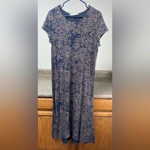 Peruvian Connection Navy and Taupe Dress